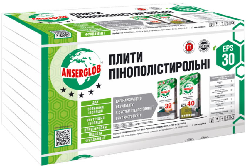 

Плиты пенополистирольные Anserglob EPS-30 50 мм 1x0.5 м 12 шт (IG206)