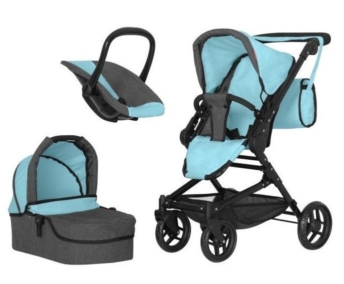 

Коляска для ляльки 3в1 CARRELLO MAGIA 9636 BLUE з сумкою