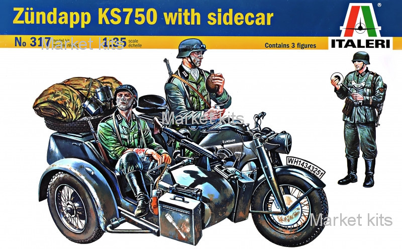 

Мотоцикл Zundapp KS750 с коляской 1:35 ITALERI (IT0317)