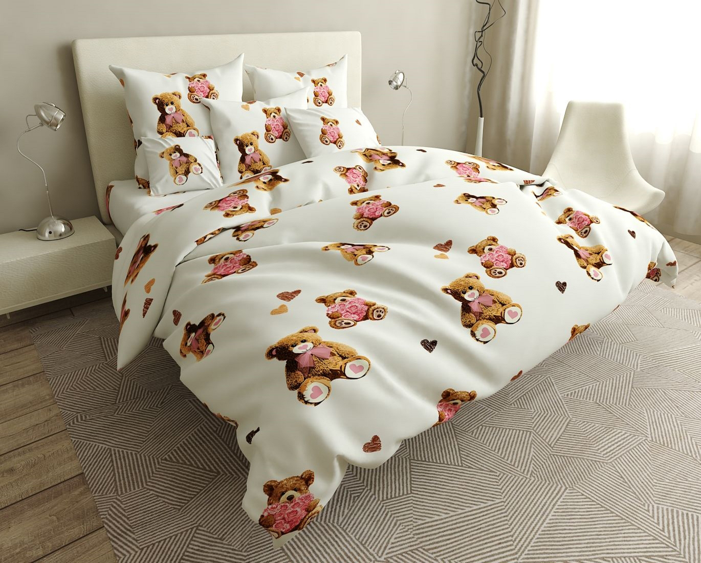 

Комплект постельного белья MirSon Сатин 22-1246-1 Love Berry 220х240