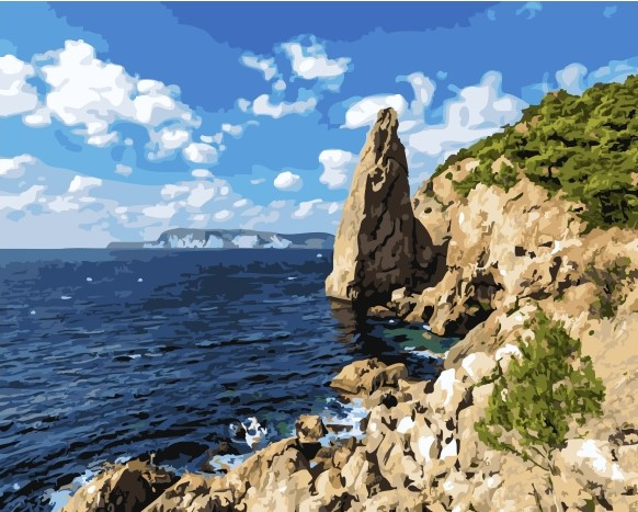 

Картина по номерам (Морские скалы) bk_1028