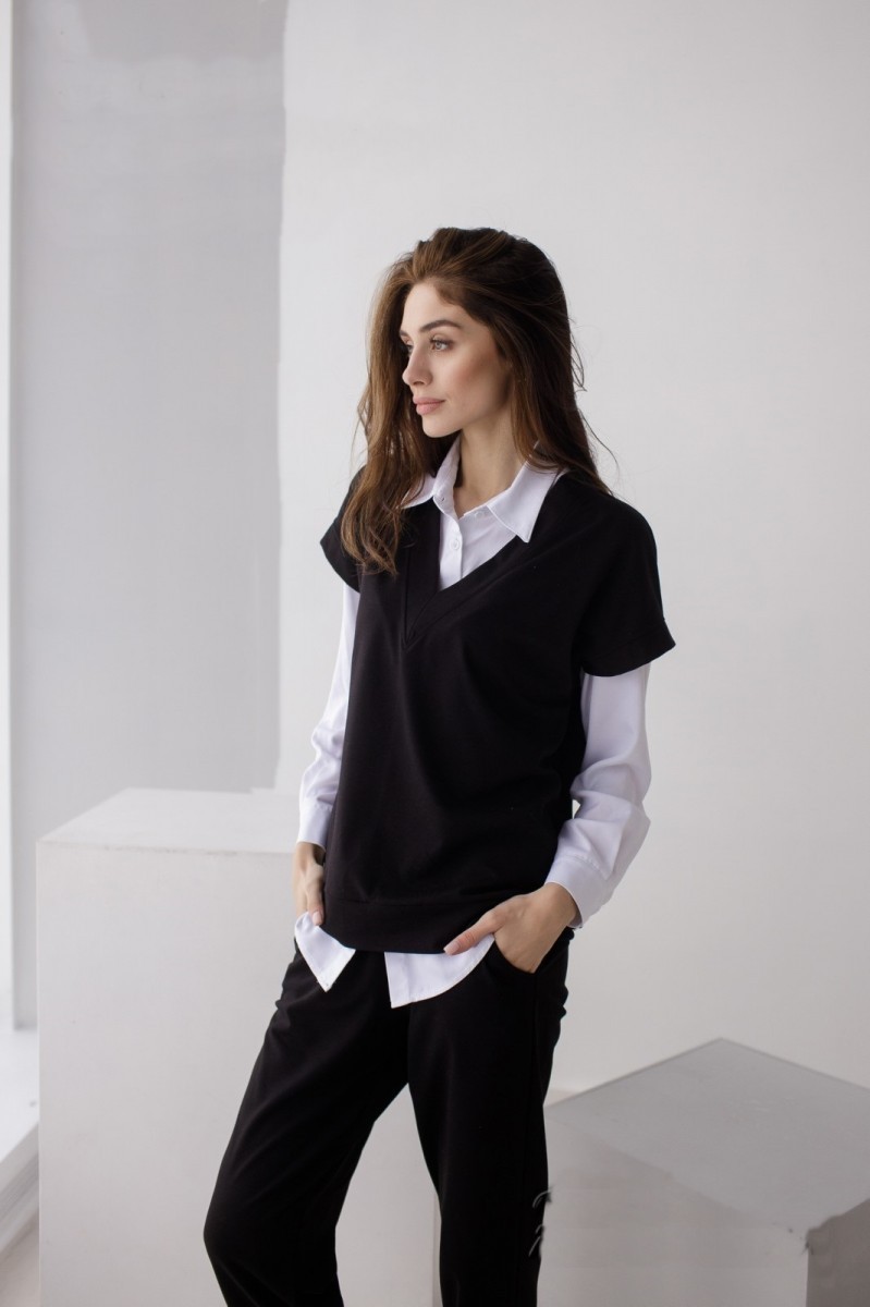 

Трикотажный костюм FashionYouWant M черный 43450022