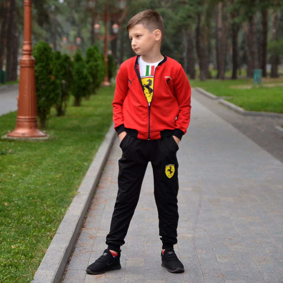

Костюм спортивный Ф2 (3 предмета) красный двухнитка Blanka 36 128-134 см. (12696)