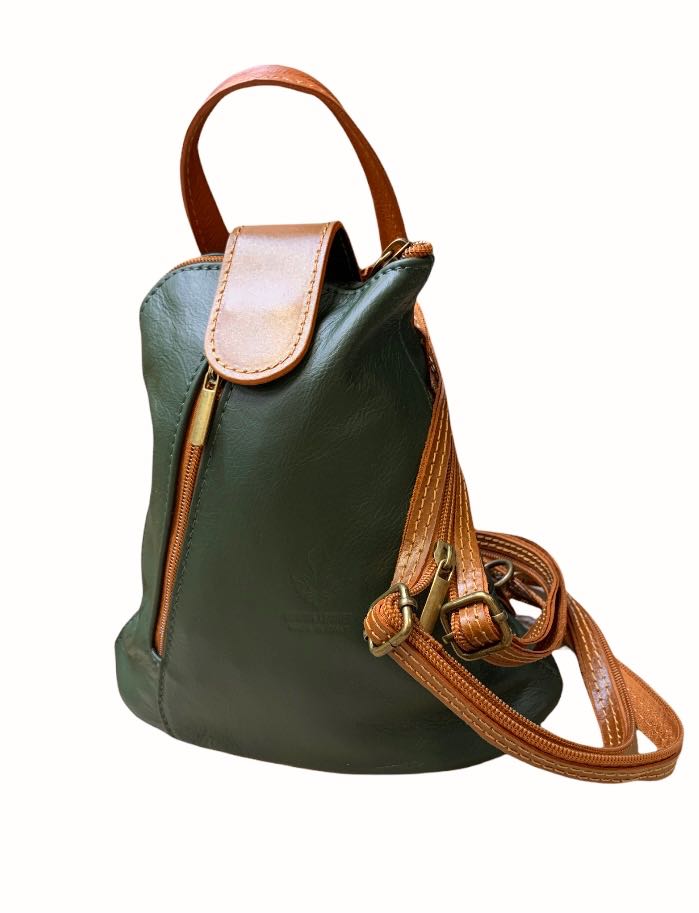 

Рюкзак Italian Bags 3358_green_1_cuoio Кожаный Коньячный