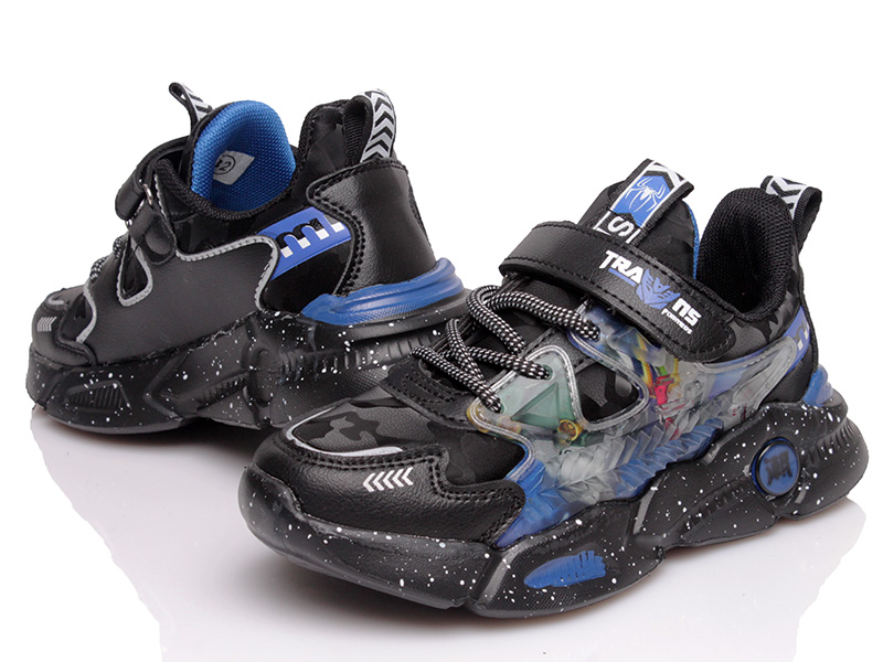 

Детские кроссовки деми Kidsmix 8227 BLACK-BLUE для мальчика Черный р.32
