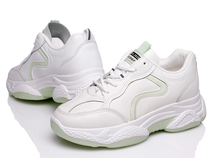 

Женские кроссовки деми Prime A02 WHITE-GREEN Белый р.37