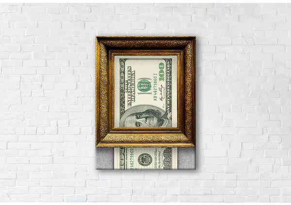 

Картина на холсте IBR Banksy Dollar 110x145 см