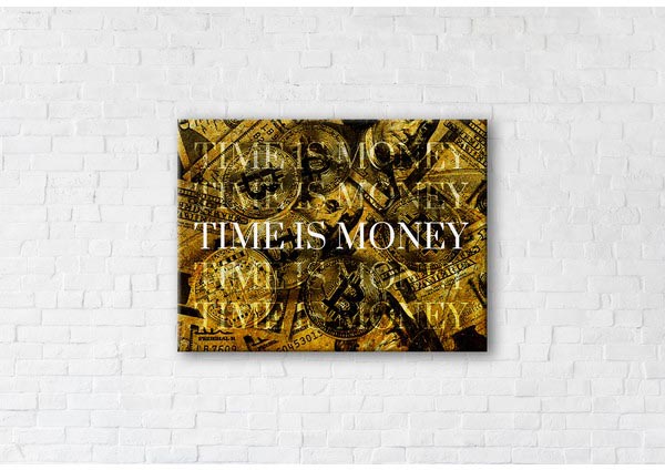 

Картина на холсте IBR Time is money Gold 90x120 см