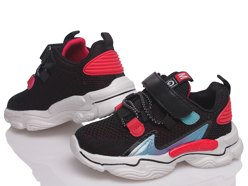 

Детские кроссовки деми Kidsmix 9025 black-red для мальчика Черный р.29