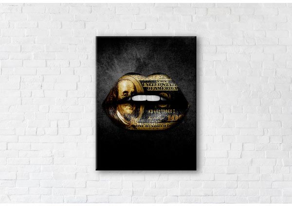 

Картина на холсте IBR Golden Money Lips 110x145 см