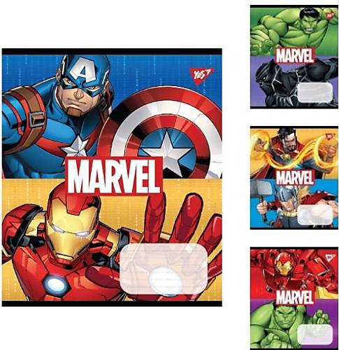 

Тетрадь А5 12 листов в клетку Avengers. Double power (25шт. в упак микс видов) YES (765350)
