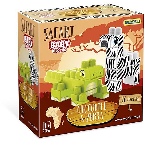 

Конструктор "Baby Blocks: Крокодил и Зебра" WADER (41501)