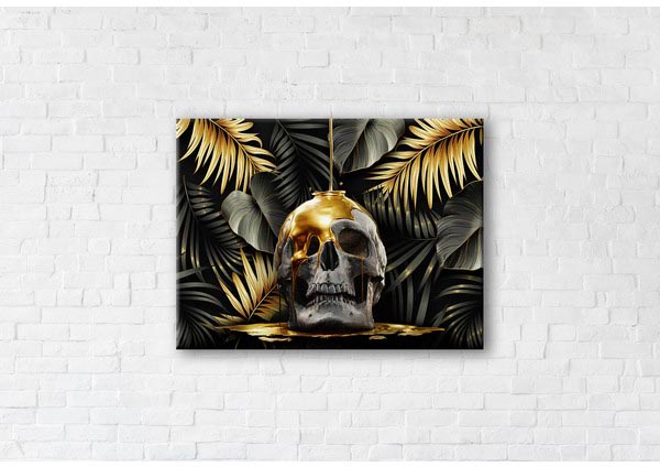 

Картина на холсте IBR Golden Skull 90x120 см