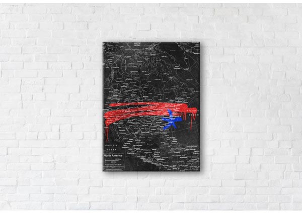 

Картина на холсте IBR USA Map Black 110x145 см
