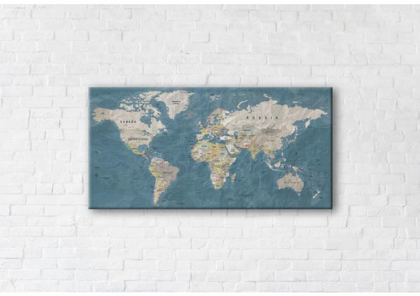 

Картина на холсте IBR World Map 90x180 см