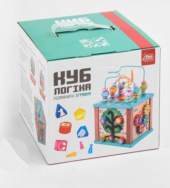 

Деревянный логический куб бизиборд сортер развивающий 25205 Fun Game