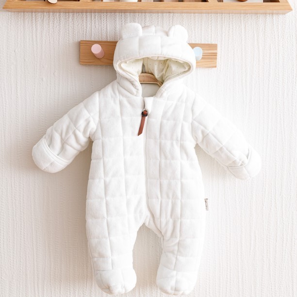 

Демисезонный комбинезон велюровый MagBaby Tessera,80см(9-12мес.),белый