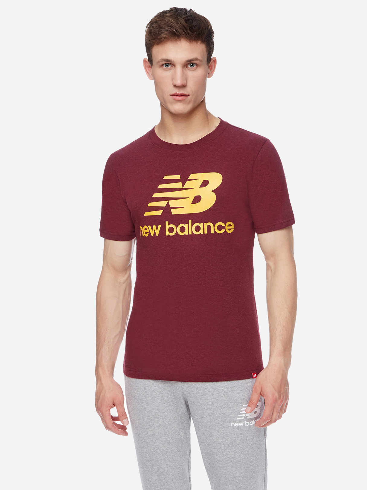 

Футболка New Balance Ess Stacked Logo MT01575GTH  Бордовая, Футболка New Balance Ess Stacked Logo MT01575GTH S Бордовая