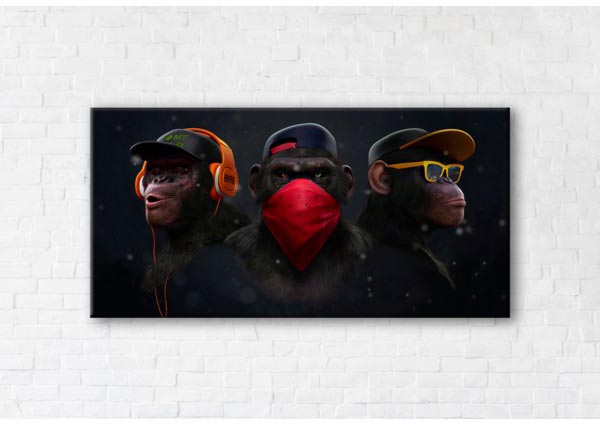 

Картина на холсте IBR Trio Of Monkeys 50x100 см