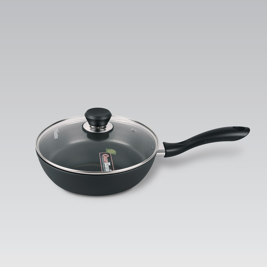 

Сковорода Maestro MR-1205-24 Quan Tanium (24см) с крышкой Чёрный