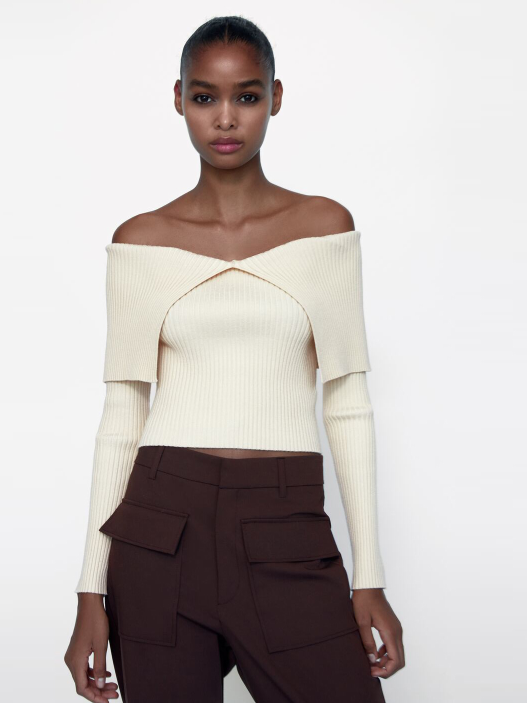 

Пуловер Zara 04938100712 S Бежевый