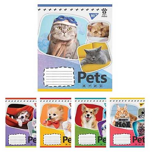 

Тетрадь А5 24 листа в линию Pets shoot (20шт в упак микс) YES (765393)
