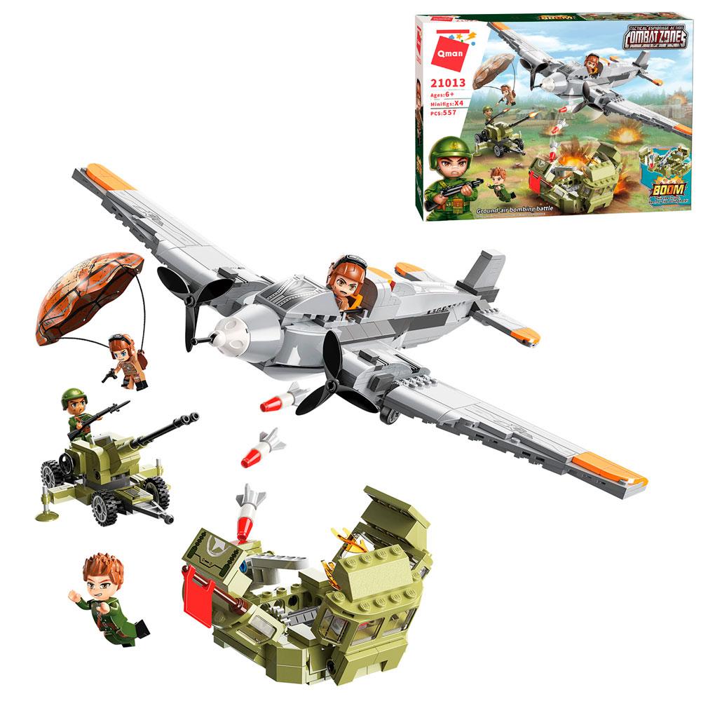 

Конструктор Qman 21013 военный, самолет, пушка, строение, 557дет, в кор-ке, 41-30-6,5см