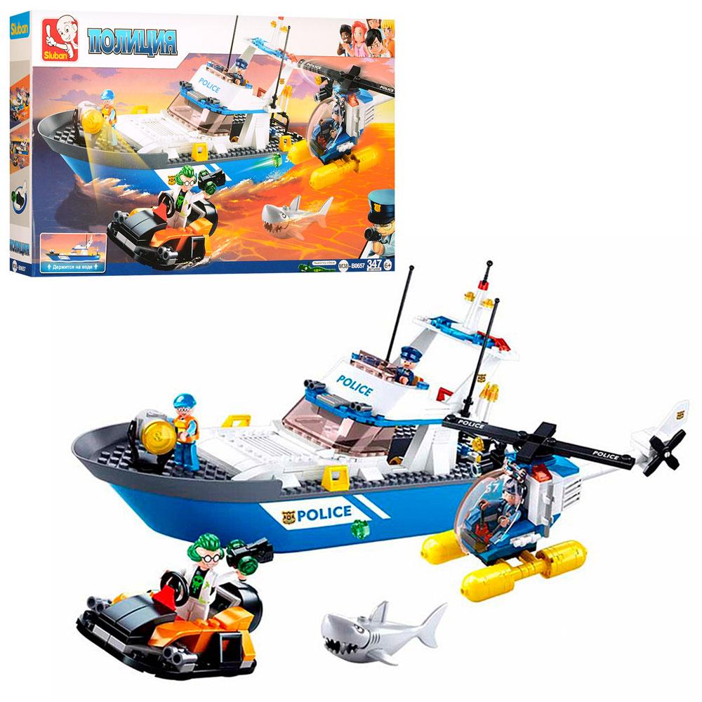 

Конструктор SLUBAN M38-B0657 полиция,катер,вертолет,скутер,фигурки,347дет,кор,47,5-28,5-7см
