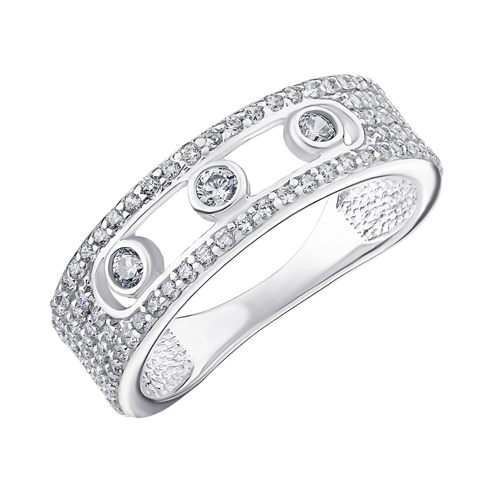 

Серебряное кольцо с фианитами 000148224 19 размера