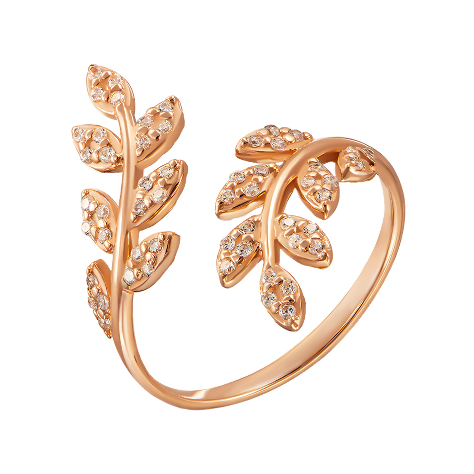 

Разомкнутое кольцо из красного золота с фианитами 000129710 16.5 размера