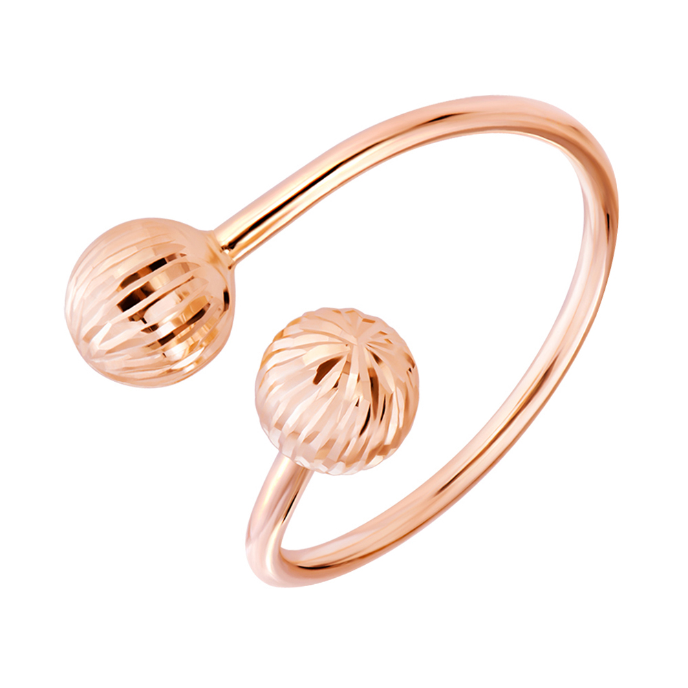 

Разомкнутое кольцо из красного золота с алмазной гранью 000132330 15.5 размера