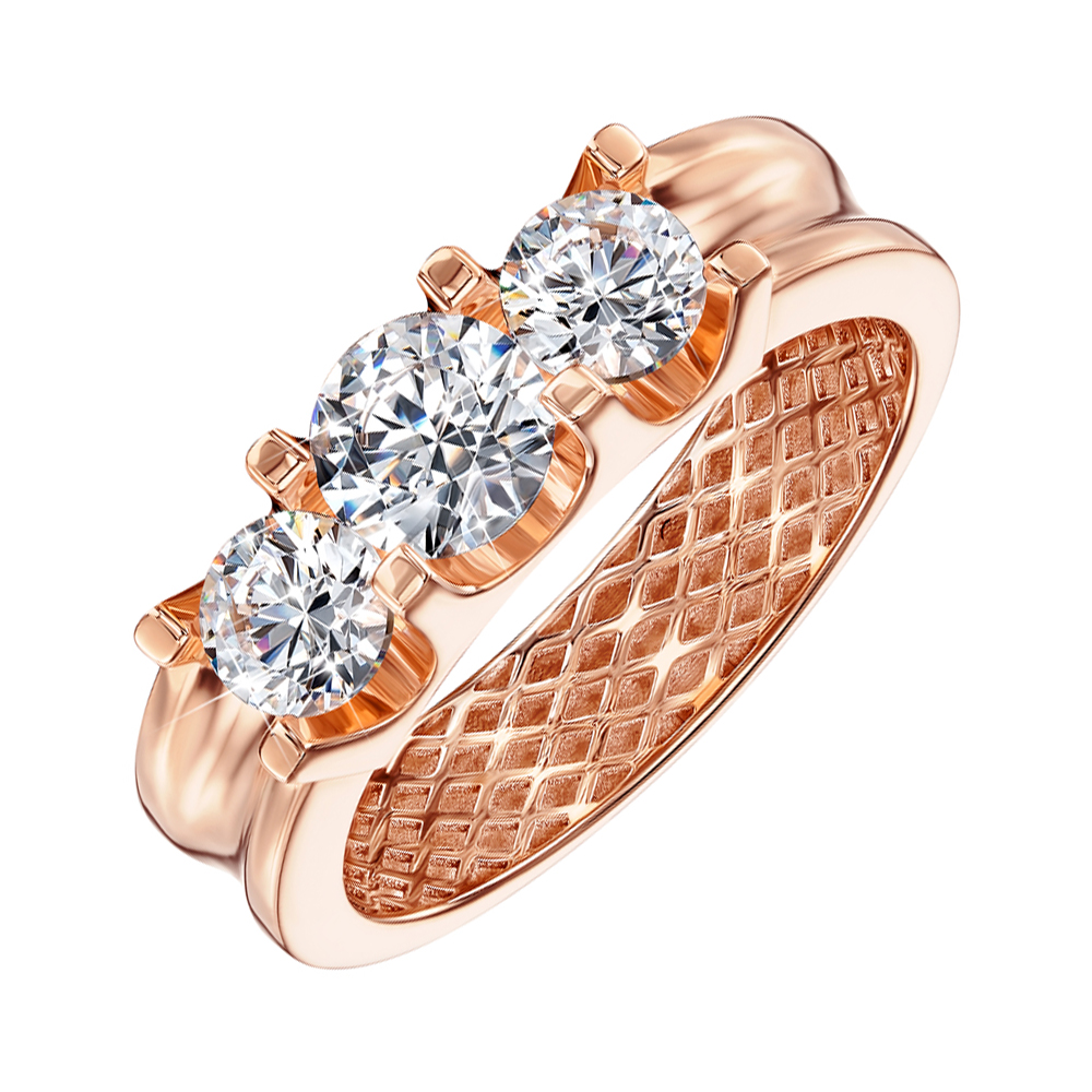 

Кольцо из красного золота с кристаллами Swarovski 000137208 18 размера