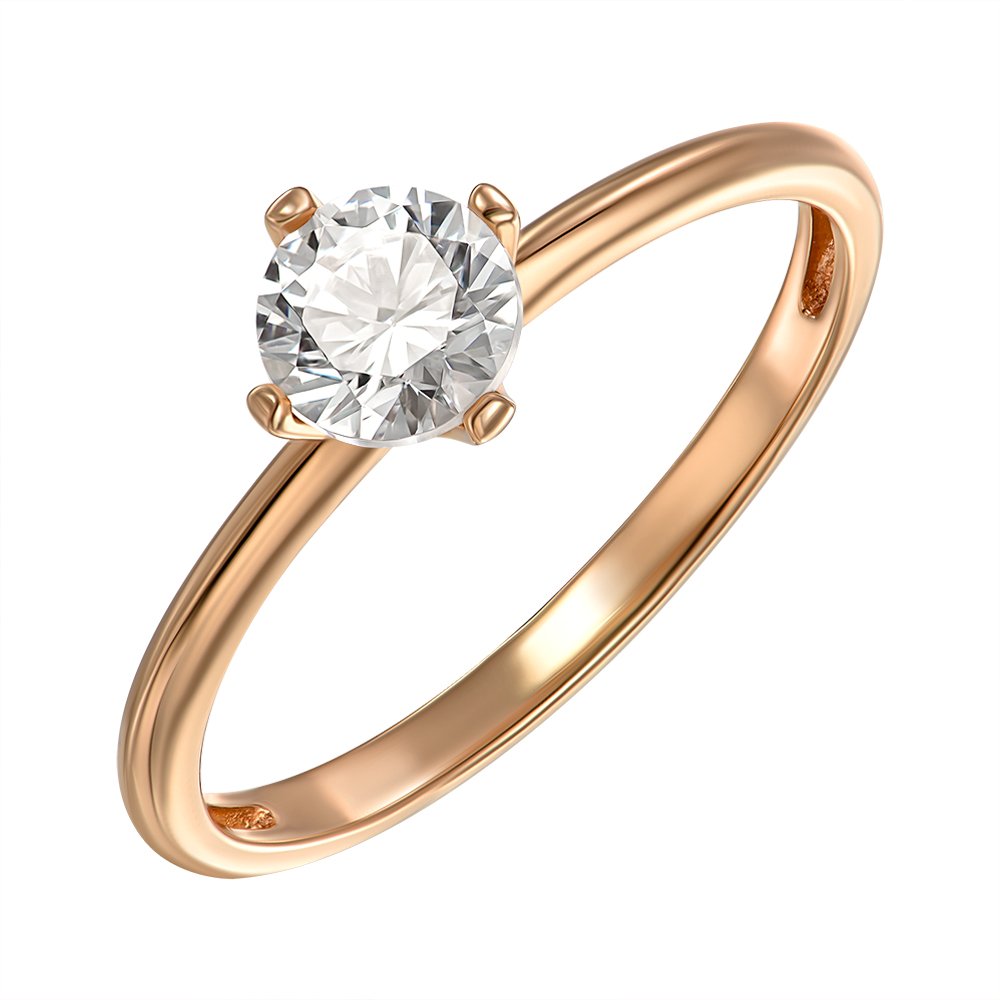 

Кольцо из красного золота с фианитом Swarovski 000122294 16.5 размера