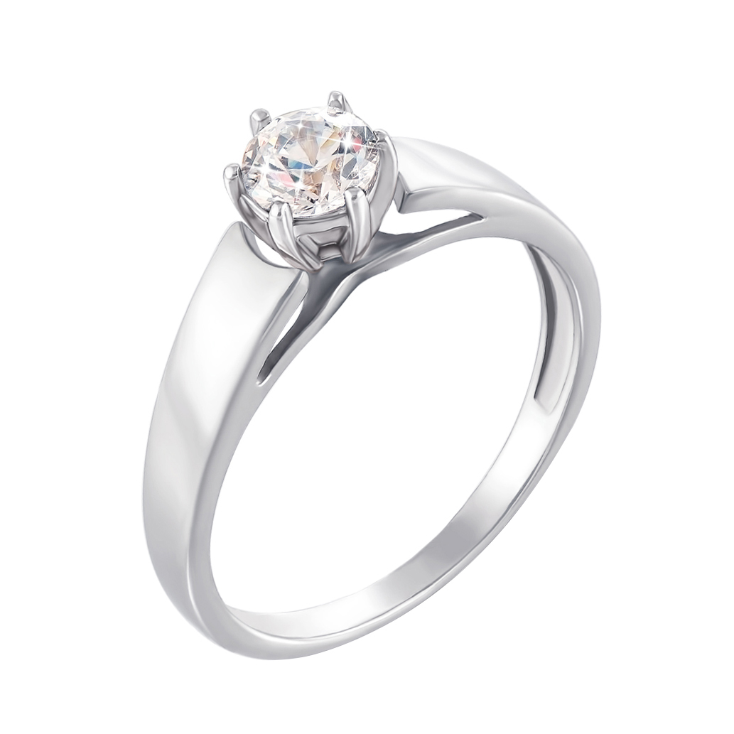 

Помолвочное кольцо из белого золота с цирконием Swarovski 000126318 17 размера