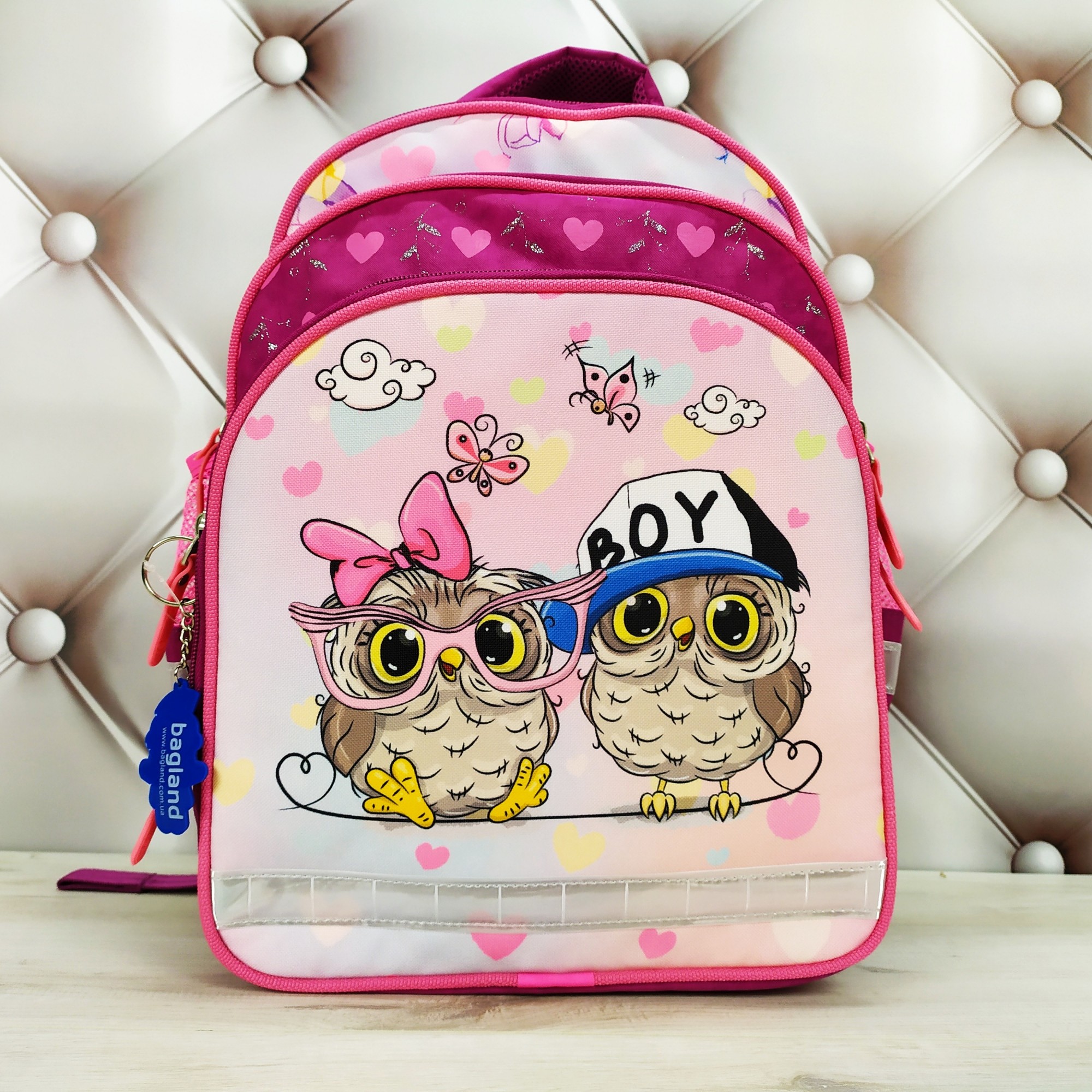 

Рюкзак школьный BAGLAND MOUSE розовый с малиновым 515 (00513702)