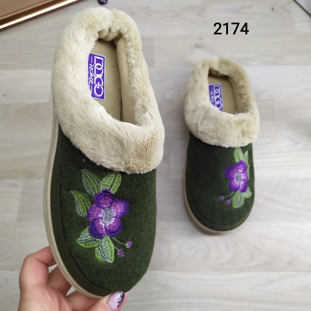

Тапочки женские домашние Dago Style зеленые 38р( 24,2см)