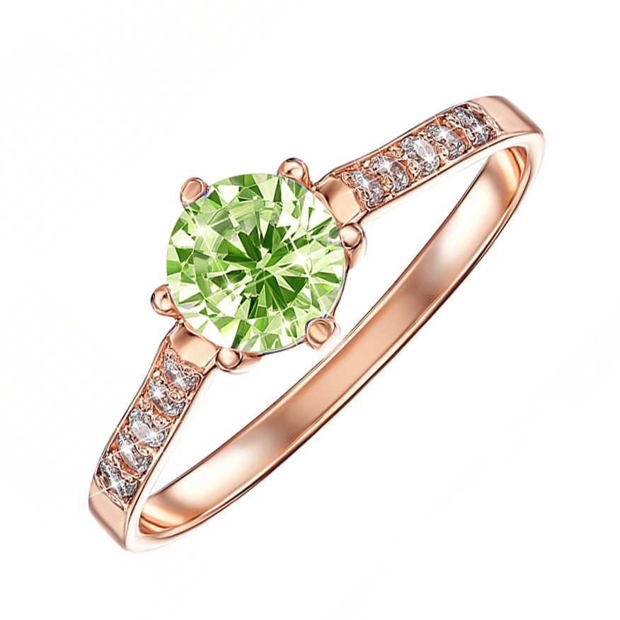 

Кольцо в красном золоте Оливия с зеленым и белыми кристаллами Swarovski 17 размера