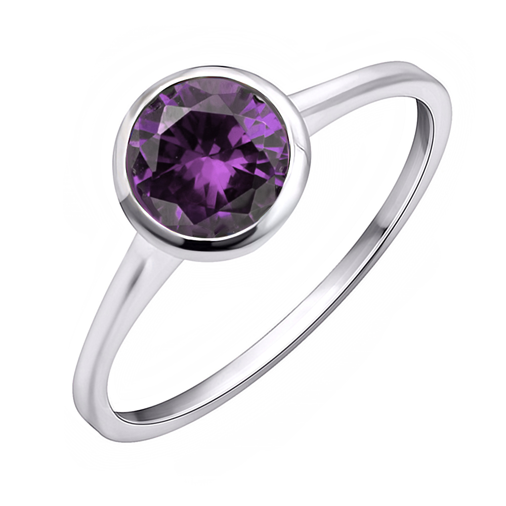 

Серебряное кольцо с аметистом 000144876 17.5 размера
