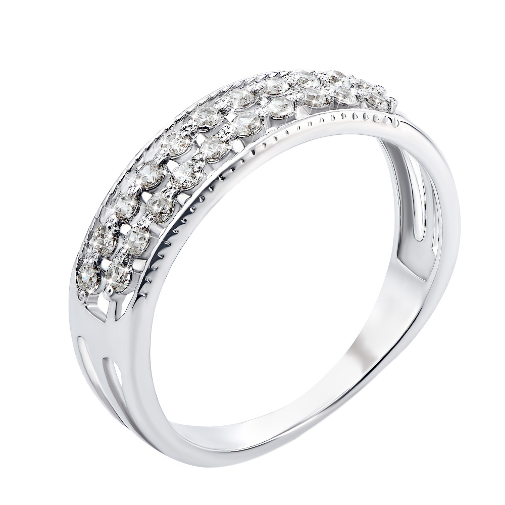 

Серебряное кольцо с фианитами 000118433 19 размера