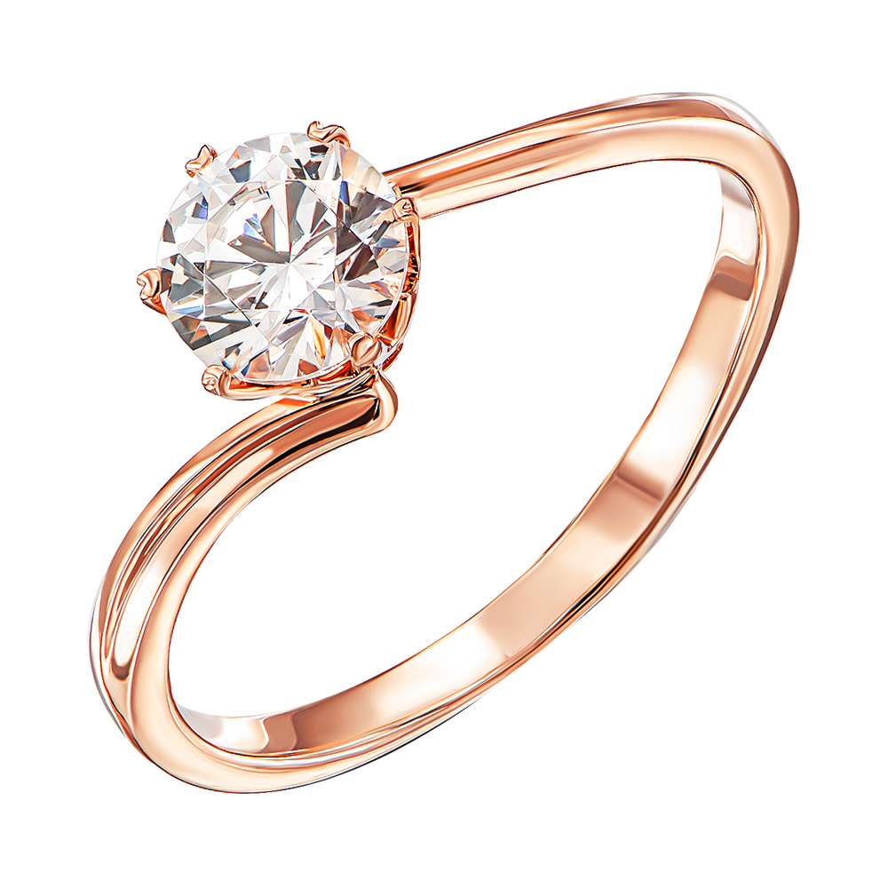 

Кольцо из красного золота с кристаллом Swarovski 000137916 16 размера