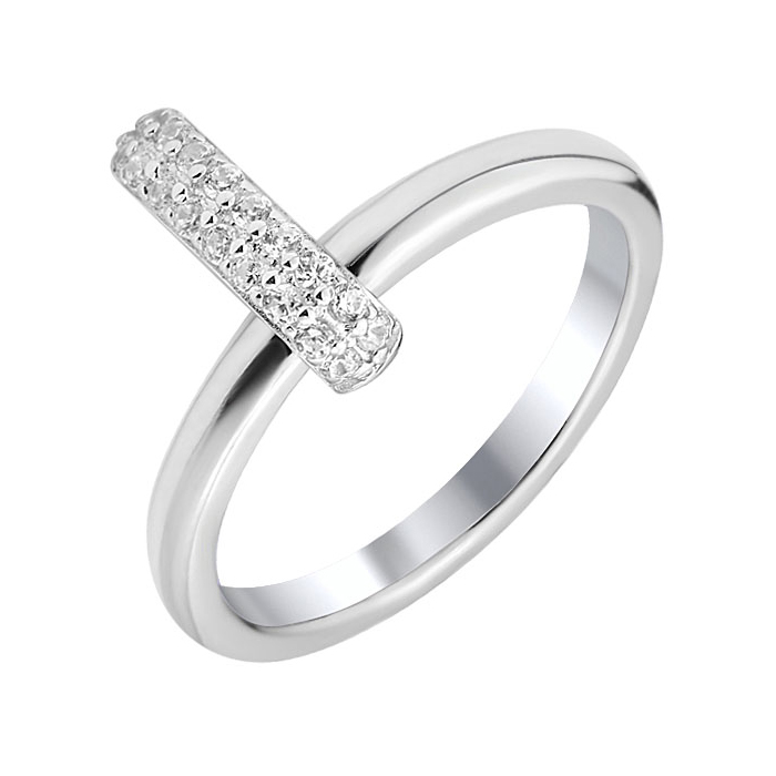 

Серебряное кольцо с цирконием Swarovski 000103073 18.5 размера