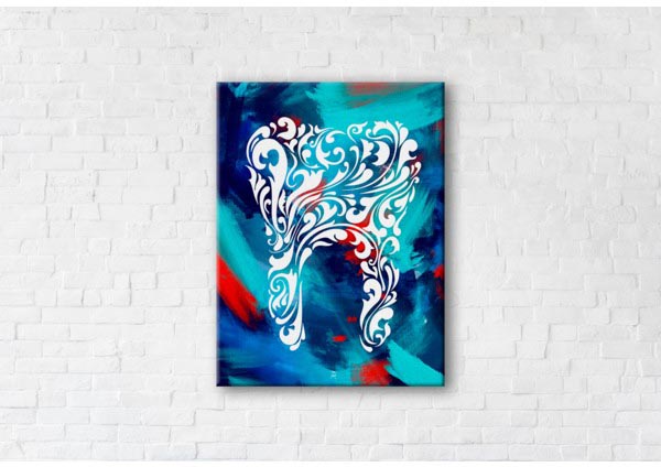 

Картина на холсте IBR Stencil Tooth 45x60 см