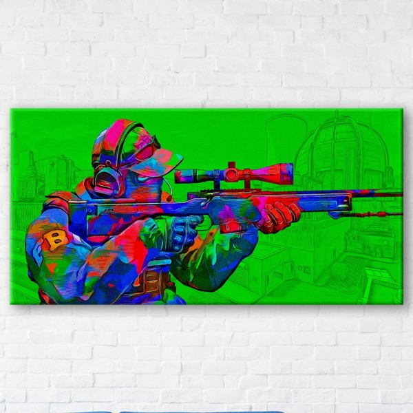 

Картина на холсте IBR Counter Strike Green 50x100 см
