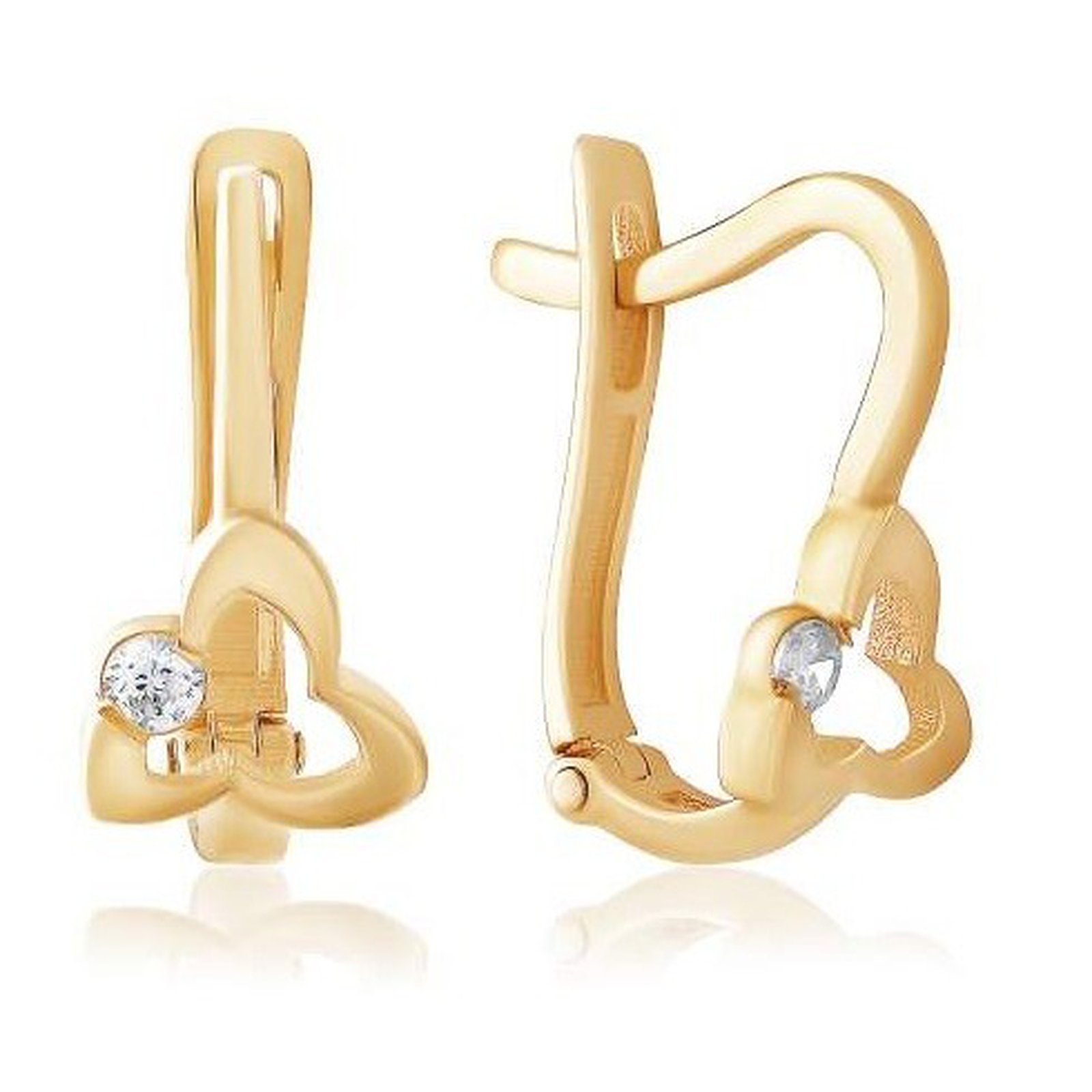 

Серьги из красного золота с куб. циркониями 1723606