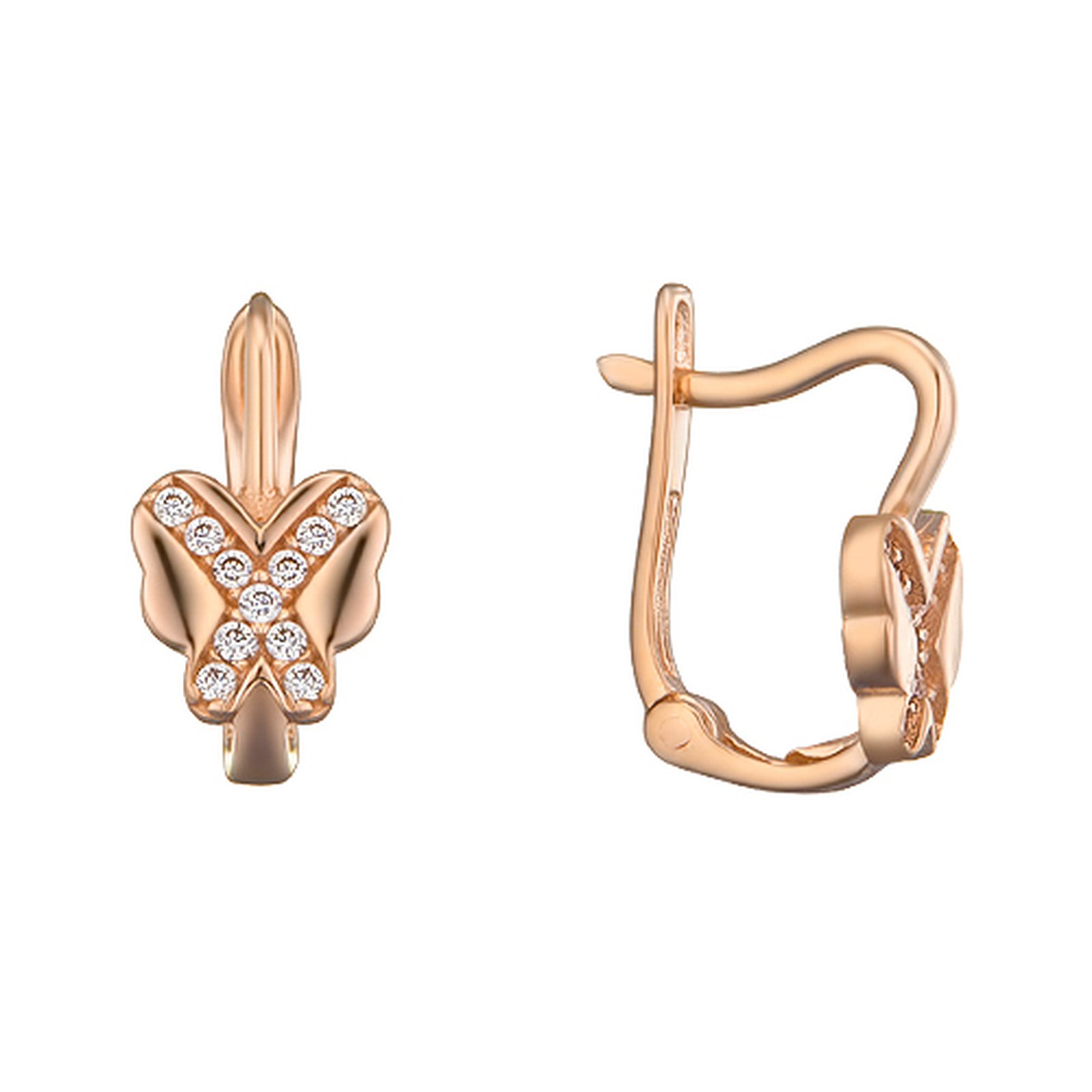 

Серьги из красного золота с куб. циркониями 1722285