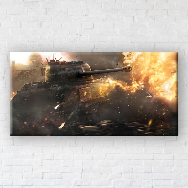

Картина на холсте IBR World of Tanks Fire 70x140 см
