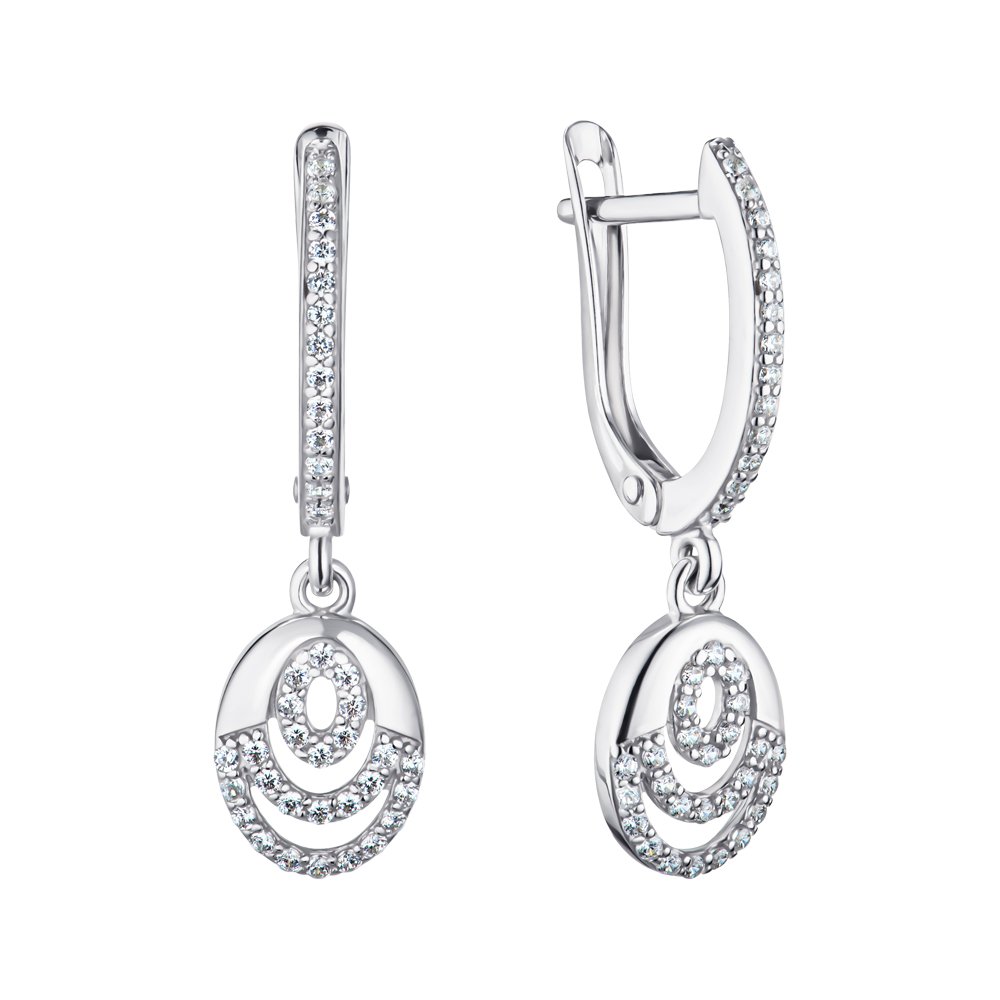 

Серебряные серьги-подвески с фианитами 000148555