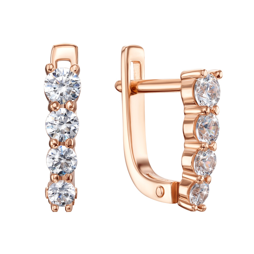 

Серьги из красного золота с кристаллами Swarovski 000135670
