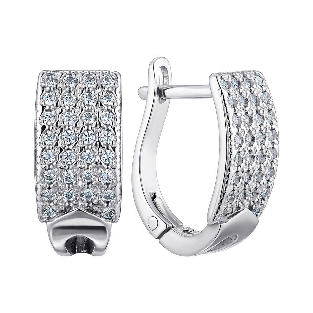 

Серебряные серьги с фианитами Swarovski 000149300