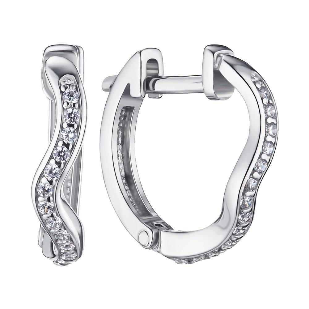 

Серебряные серьги с фианитами 000148848